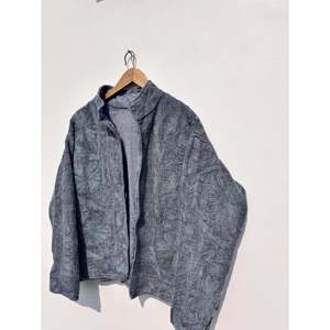 Hand Embroidered Floral Suzani Leather <b>Jacket</b> Reversible <b>Western</b> Style Stand Collar Cotton Quilted Outerwear for Spring Autumn - Product Image 3