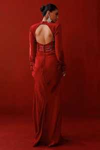 ชุดเดรสปักแขนยาวทรงเอไลน์ยาวถึงพื้นพร้อมลูกปัดสำหรับงานปาร์ตี้ในโอกาสพิเศษ - Product Image 2