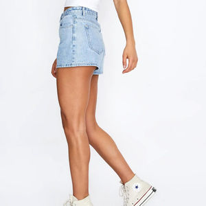 Wholesale New Latest Designer Fashion Sexy Vintage Print Mid Waist Ripped Cotton Denim <b>Women</b> <b>Jean</b> <b>Shorts</b> OEM Serviced - Product Image 4