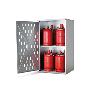 asecos Armadietto per Bombole di Gas per 10 x 11 kg o 4 x 33 kg bombole di gas, porta a un'ala, zincato - Product Image 1