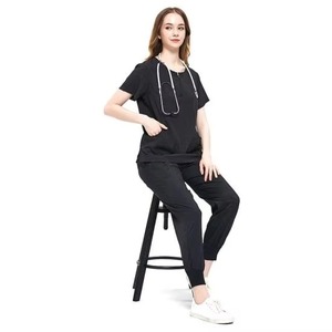 ชุดสครับสำหรับผู้หญิงชุดสครับ6กระเป๋าชุดทางการแพทย์คอวีมีกระเป๋าขากางเกงทรงตรง6กระเป๋า - Product Image 5