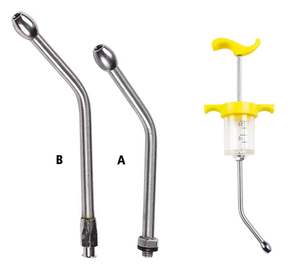 Curved Stainless Steel Reusable Durable Oral Cannula Drenching Tube with <b>Threaded</b> <b>Lock</b> for Sheep Veterinary Instrument - Product Image 4