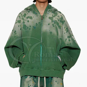 เสื้อฮู้ดดี้ผู้ชายสไตล์วินเทจ ย้อมสีแบบแอซิดวอช ผ้าฝ้ายฟอกสีสไตล์สตรีทแวร์ ปี 2026 รับทำโลโก้ตามสั่ง - Product Image 4