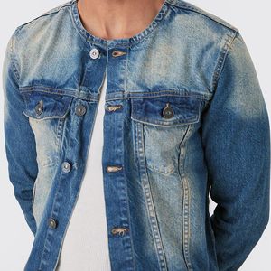 แจ็กเก็ตผ้าฝ้าย100% วินเทจสำหรับผู้ชายเสื้อแจ็กเก็ตยีนส์คอตตอนโอเวอร์ไซส์สไตล์ลำลองย้อนยุคใส่ฤดูใบไม้ร่วง - Product Image 4