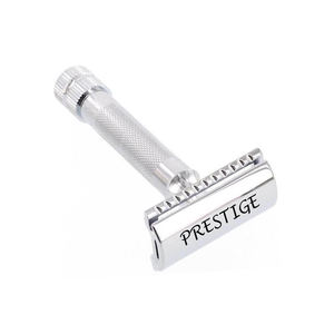 Maquinilla de afeitar de seguridad de alta calidad de acero inoxidable cromado de doble hoja resistente diseño único para depilación corporal y facial - Product Image 1