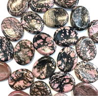 Meilleure vente pierres de quartz d'agate naturelle polie Rhodonite pierre de massage du pouce pierres de guérison en cristal de haute qualité