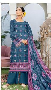 Haute Qualité Dames Pakistanaise Shalwar Kameez Top-Law Print Costumes En Coton Plus Options De Taille Disponibles - Product Image 2