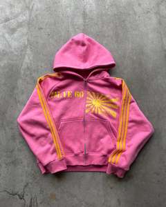 ชุดวอร์มผู้ชายทรงหลวมพิมพ์ลายฟอกสีแบบซันเฟด ผ้าฟลีซโพลีเอสเตอร์/คอตตอน มีฮู้ดคู่แบบซิป - Product Image 5