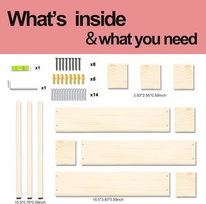 16.5 inch lưu trữ gỗ giá nổi giá sách cho tường bộ 3, bé Vườn Ươm trang trí, rắn gỗ treo tường kệ - Product Image 3