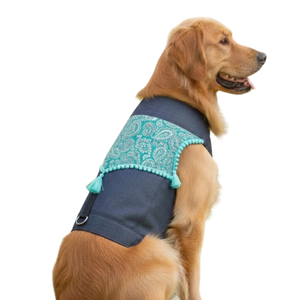 Chaleco Vaquero Clásico con Estampado Floral para Perro, Estilo Mexicano Boho, Chaqueta Étnica para Mascotas, Venta al por Mayor OEM - Product Image 1