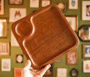 Square Wood Plate Handmade Natural Wooden Serving Tray Perfect for Stylish Table Setting Eco Friendly and Unique Home <b>Decor</b> - Product Image 1