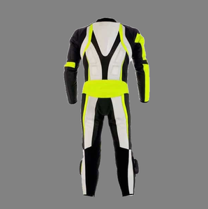Black & <b>Green</b> Cowhide Leather Sportswear Plus Size Motorbike <b>Suit</b> for Adults Breathable Motorcycle & Auto Racing Wear - Product Image 2