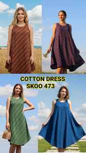 Robe parapluie élégante en coton bohème chic avec ourlet évasé Silhouette droite à imprimés ethniques solides pour un confort toute la journée pour l'été - Product Image 2