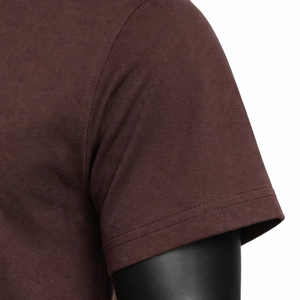 เสื้อยืดลำลองผู้ชาย Wellprove สีน้ำตาลเข้ม คอกลม แขนสั้น ผ้าฝ้าย 100% ทรงโอเวอร์ไซส์ สีพื้น ระบายอากาศได้ดี - Product Image 5