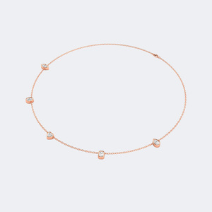 สร้อยคอเพชรทรงต่างๆ น้ำหนักรวม 1.50 กะรัต ตัวเรือนทอง 14k เพชรเพาะเลี้ยงในห้องปฏิบัติการ รูปทรงหลากหลาย กลม รี หยดน้ำ สำหรับผู้หญิง - Product Image 3