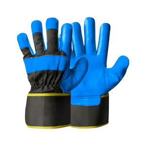Guantes de cuero con puño de seguridad en la espalda de rayas cortas de alta calidad para hombre Palma de grano de vaca parcheada para trabajo de soldadura - Product Image 4