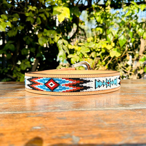 เข็มขัดหนังแท้ unisex หนังวัวแท้นำเข้าสไตล์ตะวันตกหัวเข็มขัดทองเหลืองหรูหราปักด้วยลูกปัดความยาวที่กำหนดเอง - Product Image 4