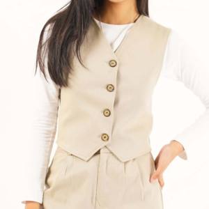 Nuevo Chaleco de Algodón 2026 para Mujer con Tirantes Anchos y Diseño de Corazón en la Espalda, con Camiseta Interior y Blusa Exterior - Product Image 4