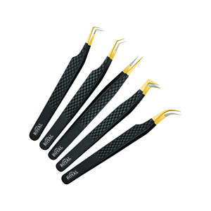 Pince à cils personnalisée de marque privée pince à cils en acier inoxydable pince à cils noire pince à cils faux cils qualité supérieure - Product Image 1