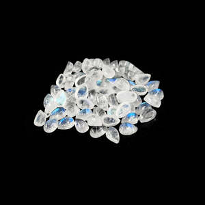 Natural <b>Moon</b> Stone Loose Nature <b>Crystal</b> Cabochon Pears Calibrated 5x7mm & 6x8mm - Product Image 1