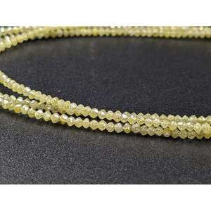 Cuentas de diamante amarillo de calidad AAA+ 100% naturales facetadas en forma de rondel para la fabricación de joyería, venta al por mayor a precio de fábrica. - Product Image 1
