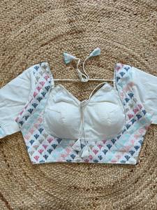 Venta caliente hermoso vestido elegante traje Khadi algodón con 9 Niddle Multi n secuencia blusa proveedor y exportador indio - Product Image 3