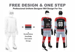 Uniforme d'équipe de hockey sur glace en polyester à séchage rapide de haute qualité personnaliser l'uniforme de club de hockey sur glace d'impression par sublimation de conception impressionnante - Product Image 2