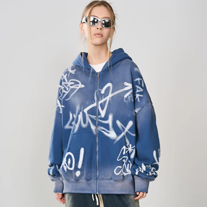 Sweat à capuche à fermeture éclair intégrale très vendu avec épaules tombantes avec votre logo personnalisé Sweat à capuche pour homme - Product Image 4