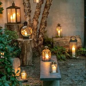 HERMOSO THINK Home Weeding y Party Decor Floor Candle Lantern para decoraciones de jardín Venta caliente Candle Lantern - Product Image 3