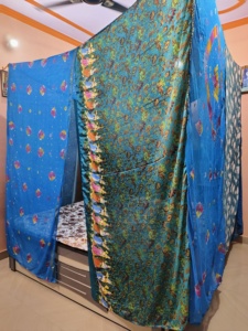 Multicolored Bohemian Sari <b>Bed</b> <b>Canopy</b> with Mosquito Net for Home Decor and Camping - Product Image 5