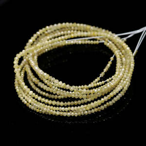 Perles Rondelles Facettées Jaune Naturel 1,8-2,4 mm Diamants en Vrac pour Conception de Bijoux - Product Image 2