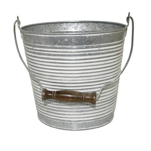 galvanized <b>Planters</b> Plant <b>Large</b> Plant Pot with handle Outdoor <b>Large</b> Different Shapes Wholesale Galvanized Metal <b>Planter</b> - Product Image 1