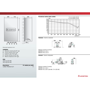 Chaudière à gaz à condensation Ariston Cares Premium 25 kW ErP fonctionnant au méthane ou au GPL Ext 25 - Product Image 6