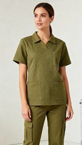 Uniformes Médicos de Alta Calidad al por Mayor para Mujer, Trajes Médicos de Diseño con Manga Corta y Cuello en V para Enfermeras - Product Image 2