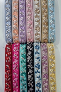 Encajes de Organza Bordados a Máquina con Diseño Floral Hechos a Medida, Ecológicos, 100% Algodón, Colores Personalizados, Vestidos de Novia de 1 Pulgada - Product Image 6