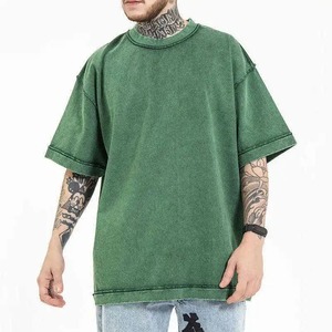Hip Hop Heavyweight 100% Cotton Anti-UV 230g O-Neck Short Sleeve Quick Dry Loose Blank Acid Wash Custom Men Vintage T-Shirt - Product Image 6