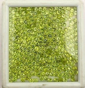 Piedras preciosas sueltas de corte redondo de peridoto Natural de 1,5mm para hacer joyas, piedra calibrada facetada de peridoto a precio de fabricante a granel - Product Image 6