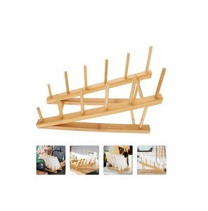 Multi-functional wood plate <b>stand</b> for with <b>mug</b> <b>Holder</b> <b>Stand</b> Kitchen Wooden Dish Plate <b>Stand</b> kitchenware use - Product Image 3