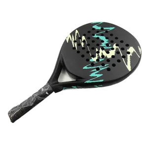 Padelracket Beste Ontwerp Duurzaam Koolstofvezel Zacht Eva Gezicht Paddle Racket Voor Professionals Anti-Slip Sport Padel Rackets