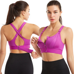 Soutien-gorge de sport respirant à fermeture éclair pour femmes, plus la taille, vêtements de fitness simples pour le yoga et la course à pied - Product Image 3