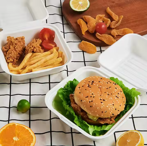 Dùng một lần phân hủy sinh học 6 "Burger vỏ sò hộp thức ăn nhanh container cho sinh thái thân thiện takeout bao bì làm mía bã mía - Product Image 1