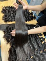 Extensions de cheveux humains vierges Remy - Cheveux vietnamiens - Super double trame - Lisses et soyeux - Tissage de cheveux