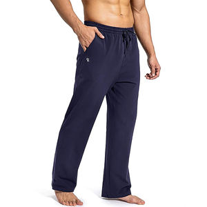 Pantalon de survêtement de yoga en coton pour hommes, pantalon de détente athlétique avec poches, bas ouvert, pantalon en jersey décontracté pour hommes, pantalon de yoga - Product Image 6