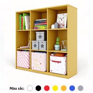 9-<b>Shelf</b> 3-Tier Multi-Color Preschool Toys Organizer 117x40x120cm <b>Standing</b> Type AA Standard Natural Rubber Paint Bedroom Storage - Product Image 3