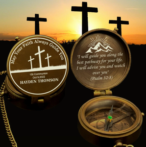 Cadeau de première Communion garçon, boussole, boussole gravée, cadeaux de mari de baptême, cadeau de Couples, cadeaux de Noël - Product Image 2