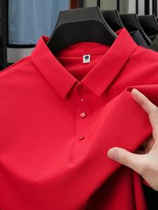 เสื้อโปโลชาย รุ่นใหม่ ซัมเมอร์ 2025 ผ้าตาข่ายไหมน้ำแข็ง แขนสั้น คอปก สีพื้น เรียบหรู ระดับไฮเอนด์ - Product Image 2