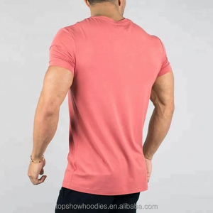 OEM Custom Wholesale Round Neck Slim Fit Breathable Blank Plain Polyester Training Sports Fitness Gym t shirt tee for Men - Product Image 2