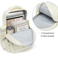 Yüksek Kapasiteli Oxford Moda Su Geçirmez Fermuarlı Unisex Yumuşak Sırt Çantası Okul Çantası Laptop Bölmeli Dayanıklı Düzenli Cepler Hava Alan