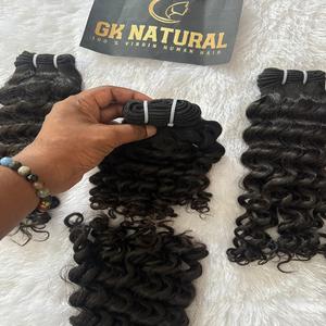 Vente en gros Extension de cheveux du temple de l'Inde du Sud Double tissage de cheveux humains bruts à trame droite et à ondes légères - Product Image 6