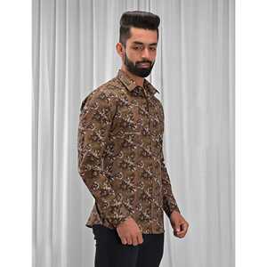 Chemise décontractée 100 % coton imprimée pour homme, manches longues, motifs floraux à pois, tissu popeline Oxford tendance, offre ODM - Product Image 4